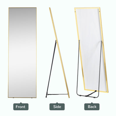 Full Length Mirror Wall-Mounted, Living Gold Frame