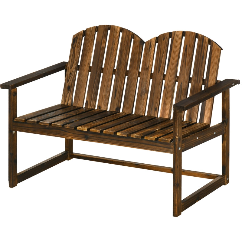 Outdoor Wooden Garden Bench- Carbonised Finish