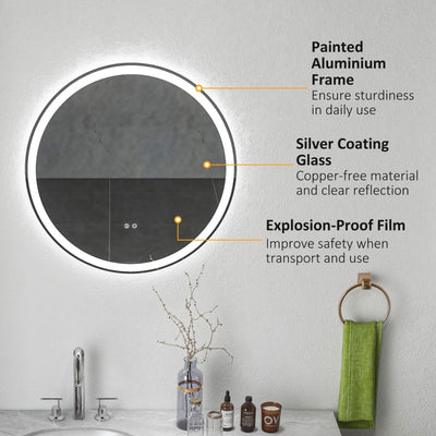 Round Illuminated Bathroom Mirrors