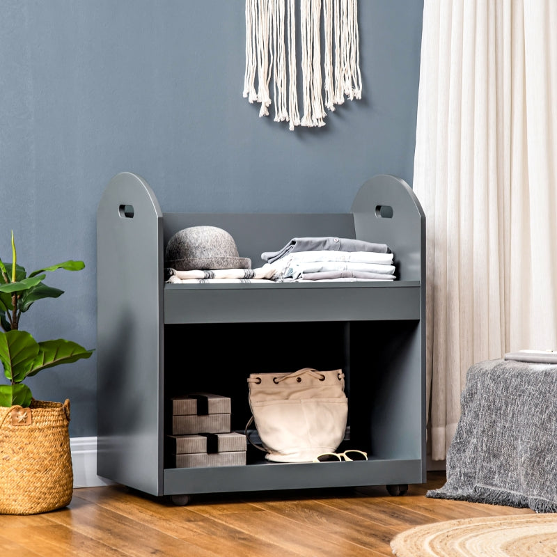 2-Tier Storage Shelves, Grey