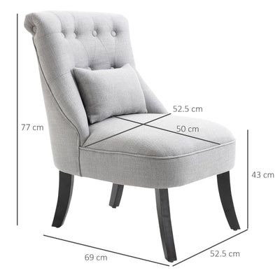 Fabric Single Sofa Dining Chair Tub Upholstered , Grey