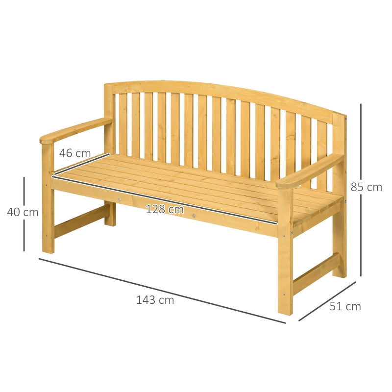 Banco de jardín de madera de 2 plazas - Naranja 