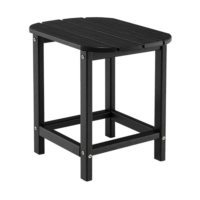 Mesa auxiliar Adirondack de HDPE resistente a la intemperie, color negro