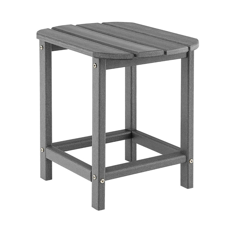 Mesa auxiliar Adirondack de HDPE resistente a la intemperie, color gris