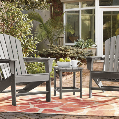 Mesa auxiliar Adirondack de HDPE resistente a la intemperie, color gris