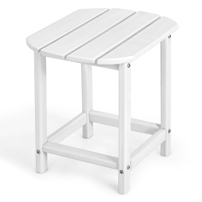 Mesa auxiliar Adirondack de HDPE resistente a la intemperie, color blanco