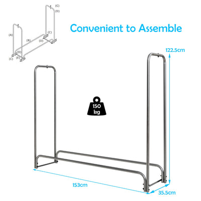 Firewood Storage Log Rack with Waterproof PVC-153 cm