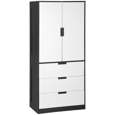 2 Door Wardrobe, Modern , White