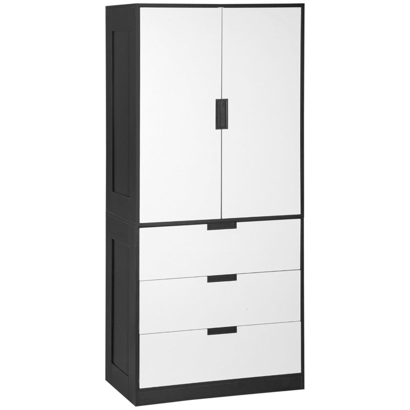 2 Door Wardrobe, Modern , White