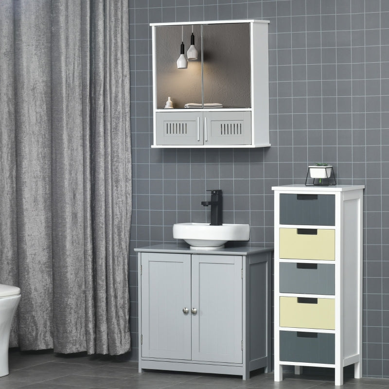 Bathroom Mirror Cabinet Grey