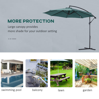 Garden Banana Parasol Hanging Cantilever Umbrella - Dark Green