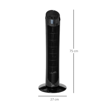 30 Oscillating Tower Fan 3 Speed Mode  - Black