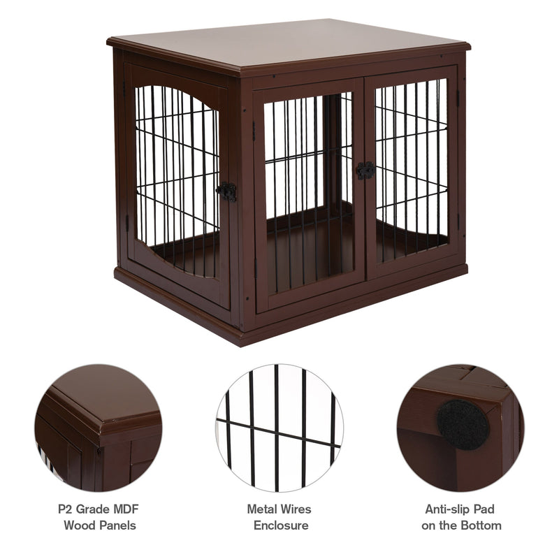 Small Dogs 3-Door MDF Indoor Cage Brown