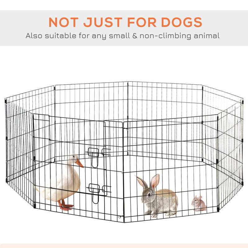 PawHut Pet Cage 8 Panel Metal Small Fence 24-inch