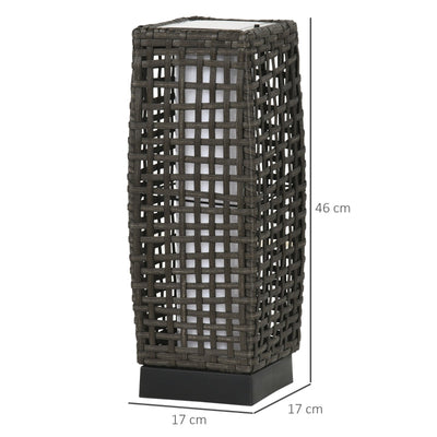 Outdoor Rattan Solar Lantern, Grey