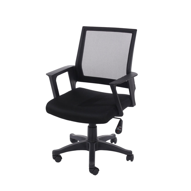 Loft Home Office Home Office Chair In Black Mesh Back & Black Fabric Seat & Black Base  In Black