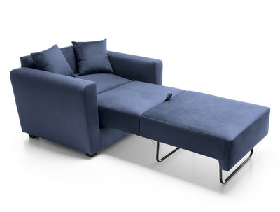 Bristol Velvet Single Sofa bed - Dark Blue