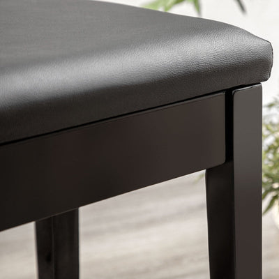 Faux Leather Padded Piano Stool- Black