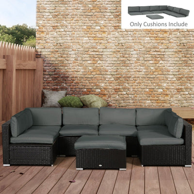 14 Piece Outdoor Seat Pad Patio Conversation- Grey