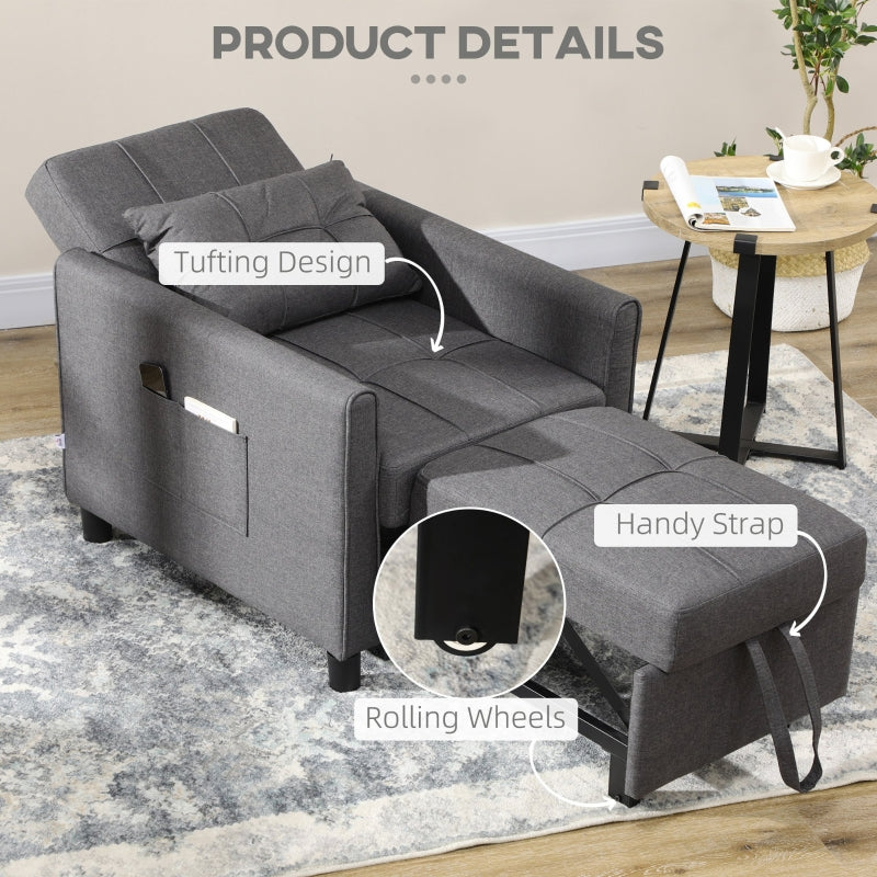 Folding Sofa Bed, Living Grey