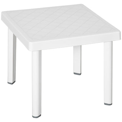 Outsunny Small Square Plastic Outdoor Table - White