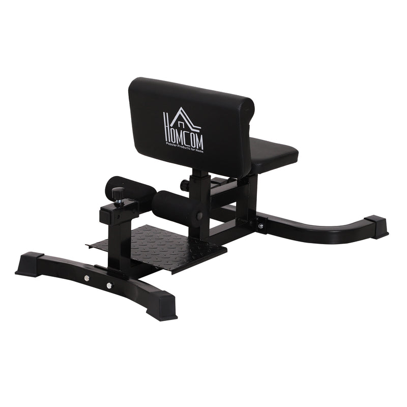 HOMCOM Squat Bench, 71Wx108Dx46-58H cm, Steel, PVC, EVA-Black