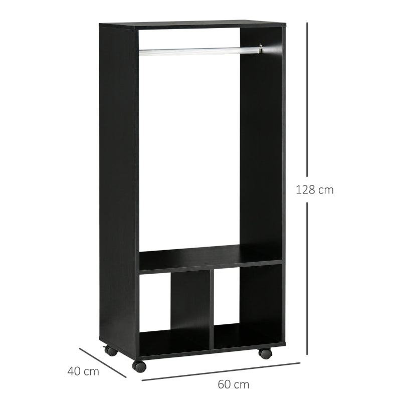 Rolling Open Wardrobe , Black