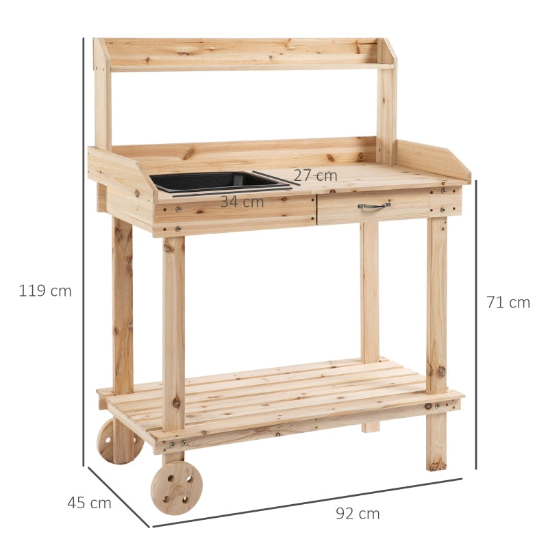 Wooden Potting Bench Work Table