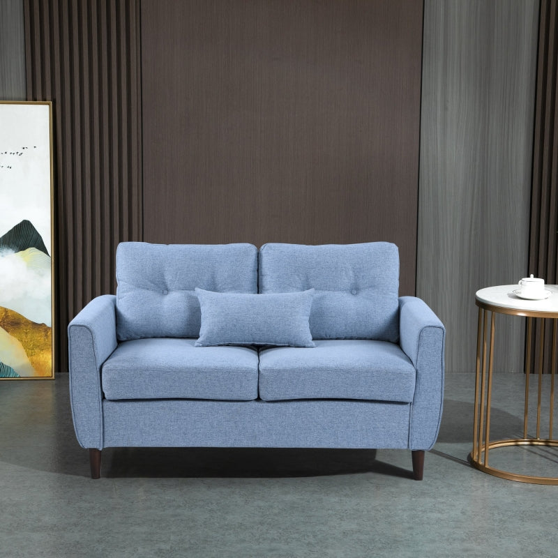 Two-Seater Sofa, With Pillow - Blue