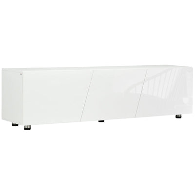 Mueble de TV de alto brillo, color blanco 