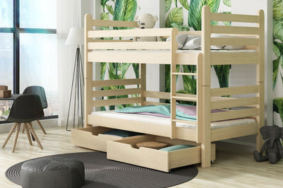 Wooden Bunk Bed Patryk with Storage