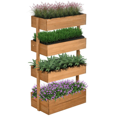 Raised Garden Bed, Fir Wood Vertical Planter Box