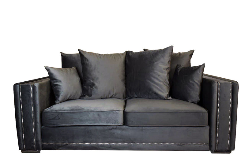 Milan 3 + 2 Seat Sofa Scatter Back Cushions Plush - Grey