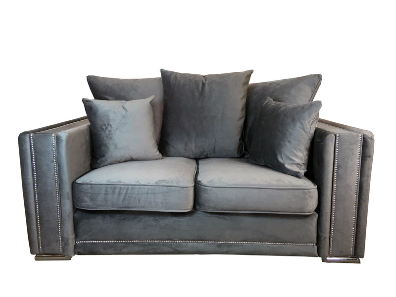 Milan 3 + 2 Seat Sofa Scatter Back Cushions Plush - Grey