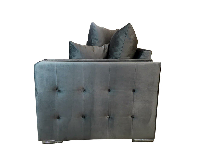 Milan 3 + 2 Seat Sofa Scatter Back Cushions Plush - Grey