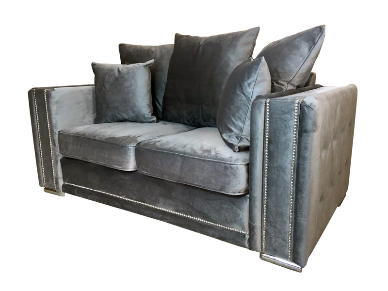 Milan 3 + 2 Seat Sofa Scatter Back Cushions Plush - Grey