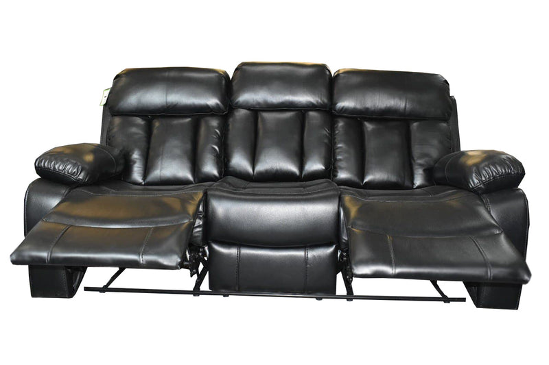 Sofá reclinable 3+2 VANCOUVER en piel Air - Negro 