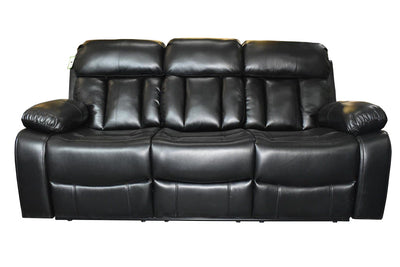 Sofá reclinable 3+2 VANCOUVER en piel Air - Negro 