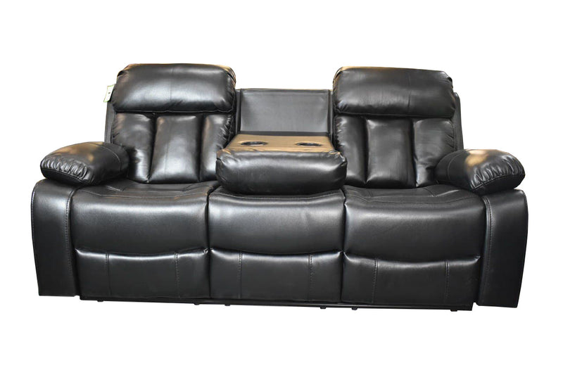 Sofá reclinable 3+2 VANCOUVER en piel Air - Negro 