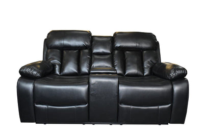 Sofá reclinable 3+2 VANCOUVER en piel Air - Negro 