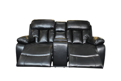 Sofá reclinable 3+2 VANCOUVER en piel Air - Negro 