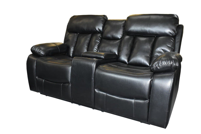 Sofá reclinable 3+2 VANCOUVER en piel Air - Negro 