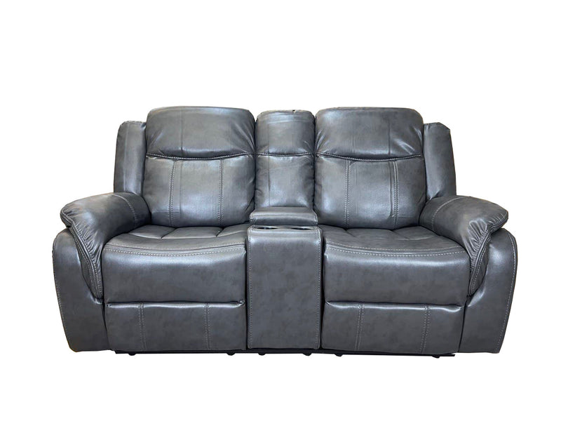 VENICE Air leather 2 Seater Sofa- Grey