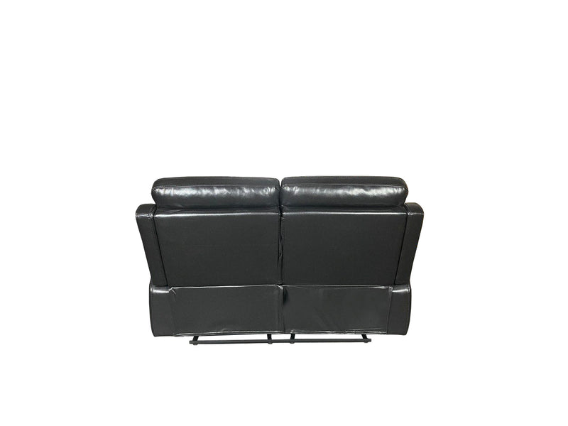 TOBI 3+2 RECLINER AIR LEATHER SOFA - BLACK