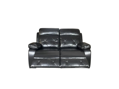 TOBI 3+2 RECLINER AIR LEATHER SOFA - BLACK