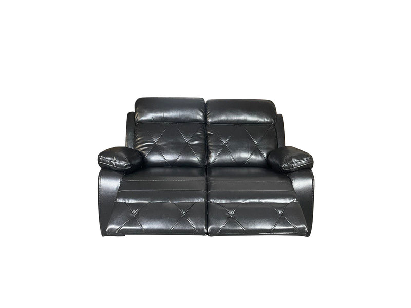 TOBI 3+2 RECLINER AIR LEATHER SOFA - BLACK