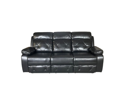 TOBI 3+2 RECLINER AIR LEATHER SOFA - BLACK