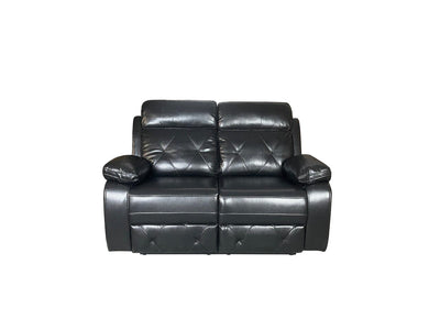 TOBI 3+2 RECLINER AIR LEATHER SOFA - BLACK