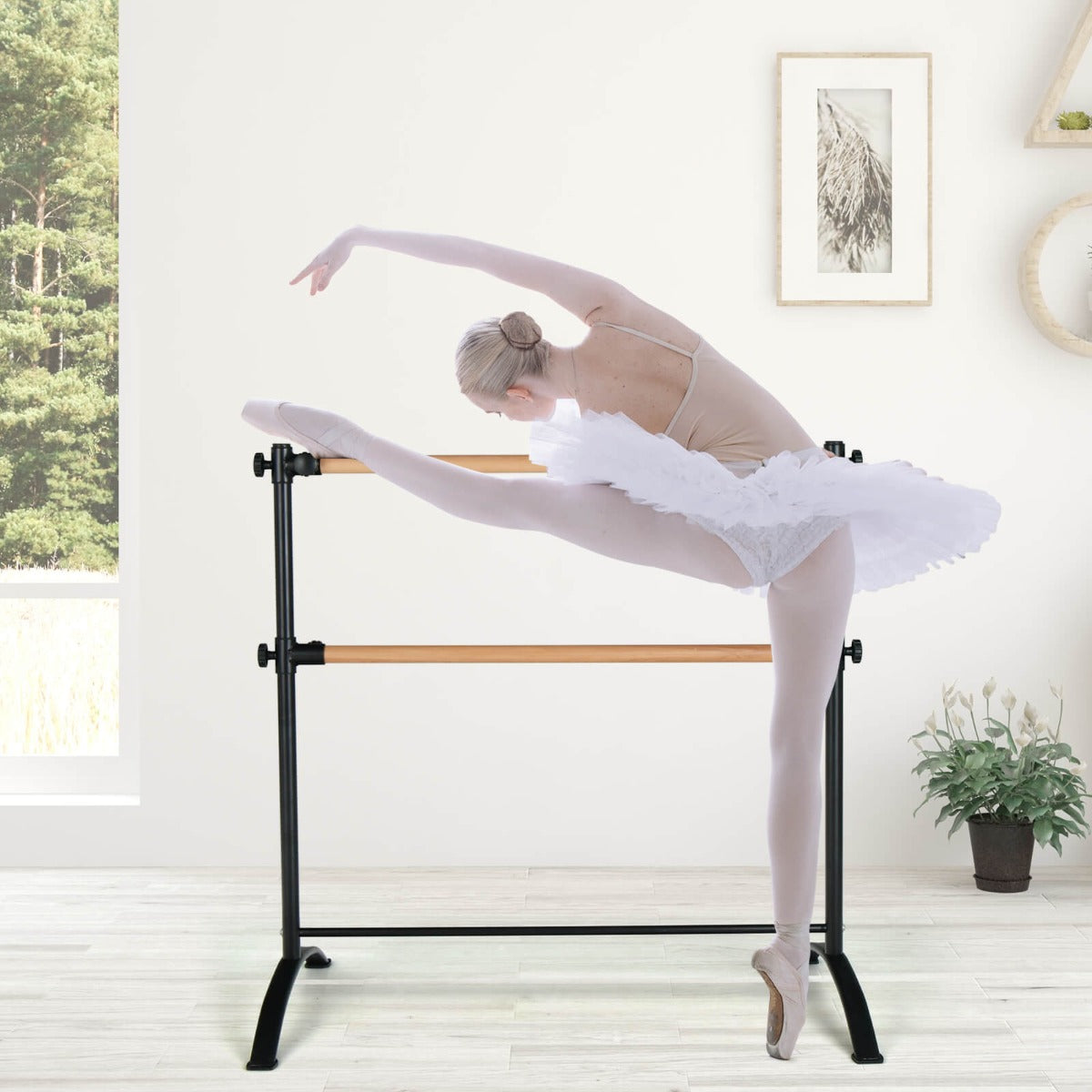 Portable Ballet Barre - Double Beam 150cm Long - Dance Floor