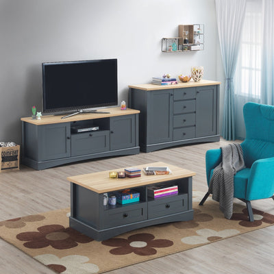 Carden Coffee Table with 2 Drawers in Grey